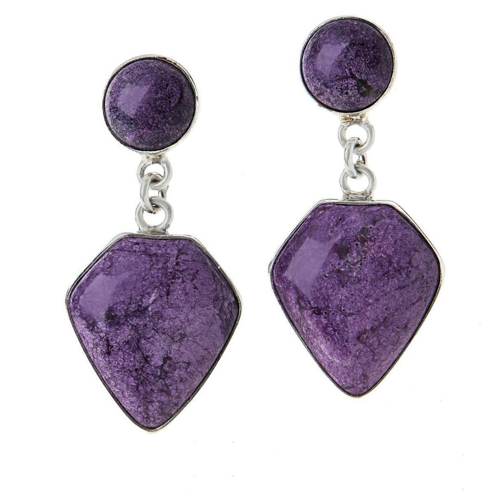 Jay King Sterling Silver Purple Stichtite Drop Earrings